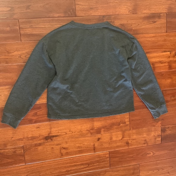 Blueh Ciel Grey/Black Laced front Cropped French Terry Sweatshirt size L - Picture 6 of 8